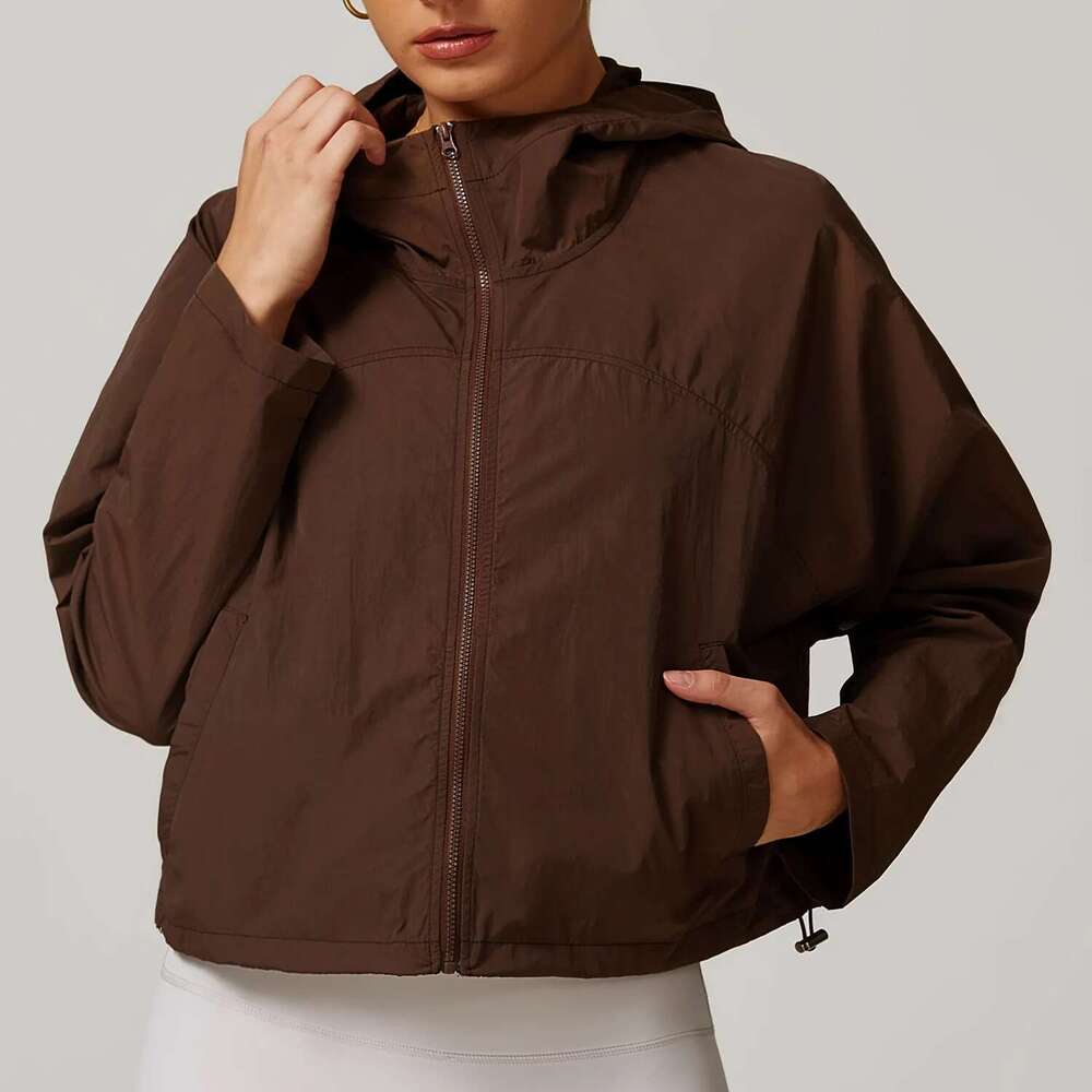 Tracksuit Women's Slim Fit Long Sleeved Fiess Coat Yoga Crop Tops Hooded Jacket Sport Push Up Workout Sweatshirts Kl-My