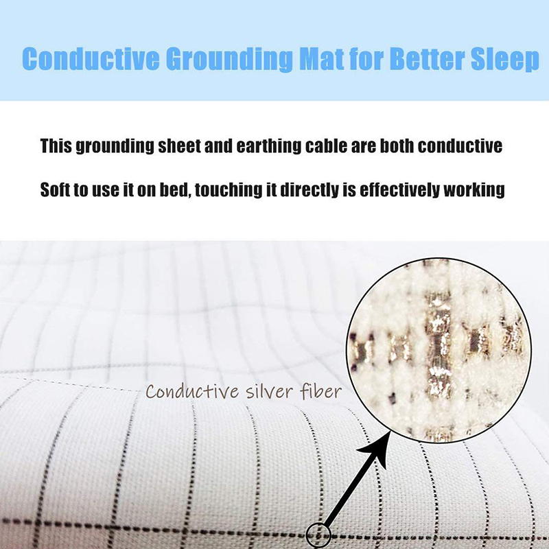 Grounding Sheet Queen Earthing Sheet Grounding Bed Sheet with Cord 95% Cotton And 5% Soft Silver Thread for Healing Sleep