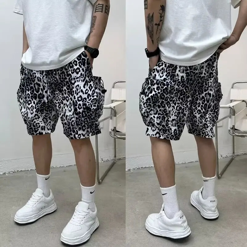 Classic Colorful Leopard Shorts Men Summer Beach Short Pants Hawaii Beach Swimming Pants Swim Trunks Cool Ice Shorts 250304