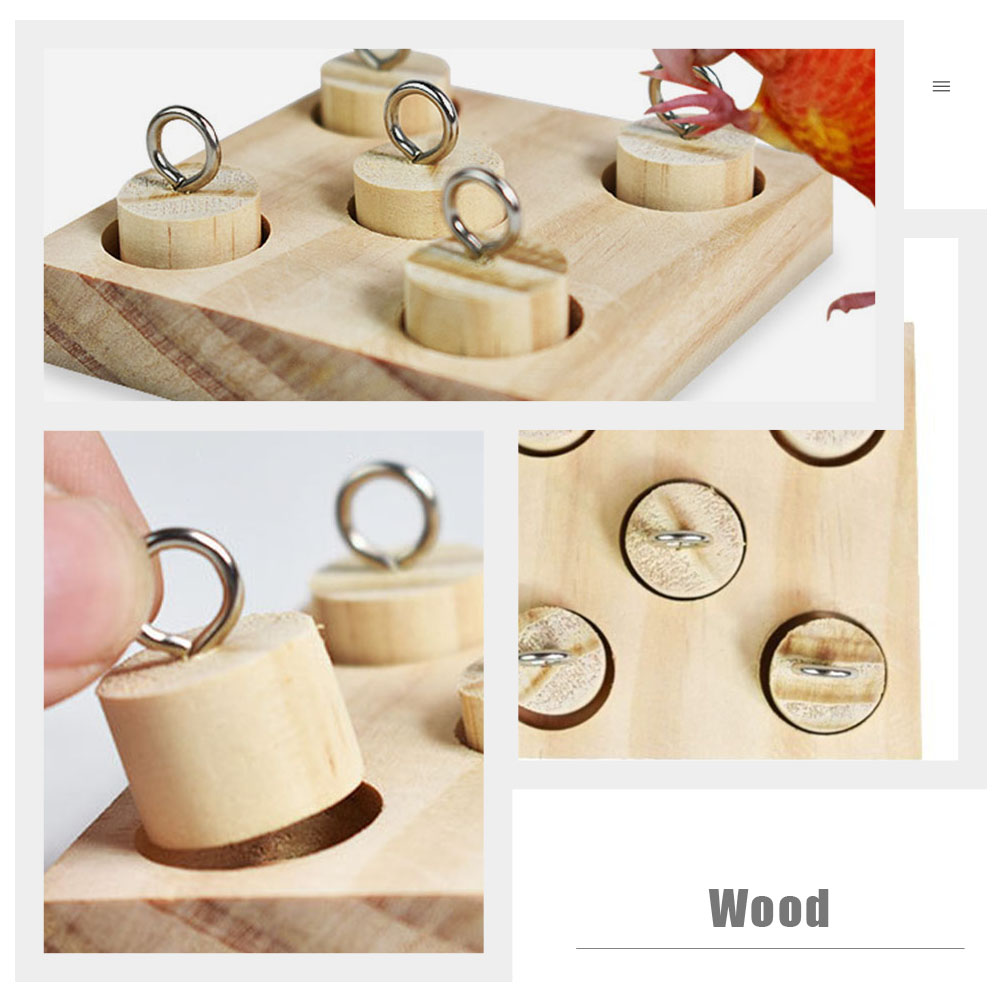 2 Sets Parrot Educational Toy Conure Toys Foraging Bird Train Supply Wood Intelligence