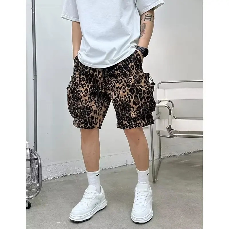 Classic Colorful Leopard Shorts Men Summer Beach Short Pants Hawaii Beach Swimming Pants Swim Trunks Cool Ice Shorts 250304