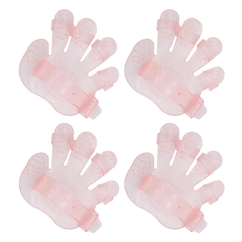 C1FA 4pack Pet Shower Bath Brush Five Finger Pet Cleaning Brush Glove Pet Brush