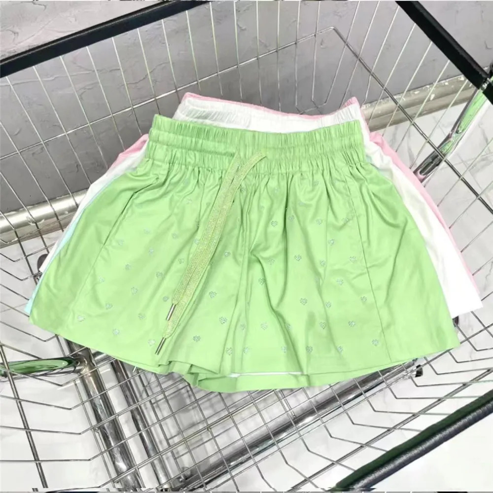 Limiguyue Little Love Diamonds Summer Wide Leg Shorts Elastic Waist Lace High Quality Womens Trouser Z266 250304