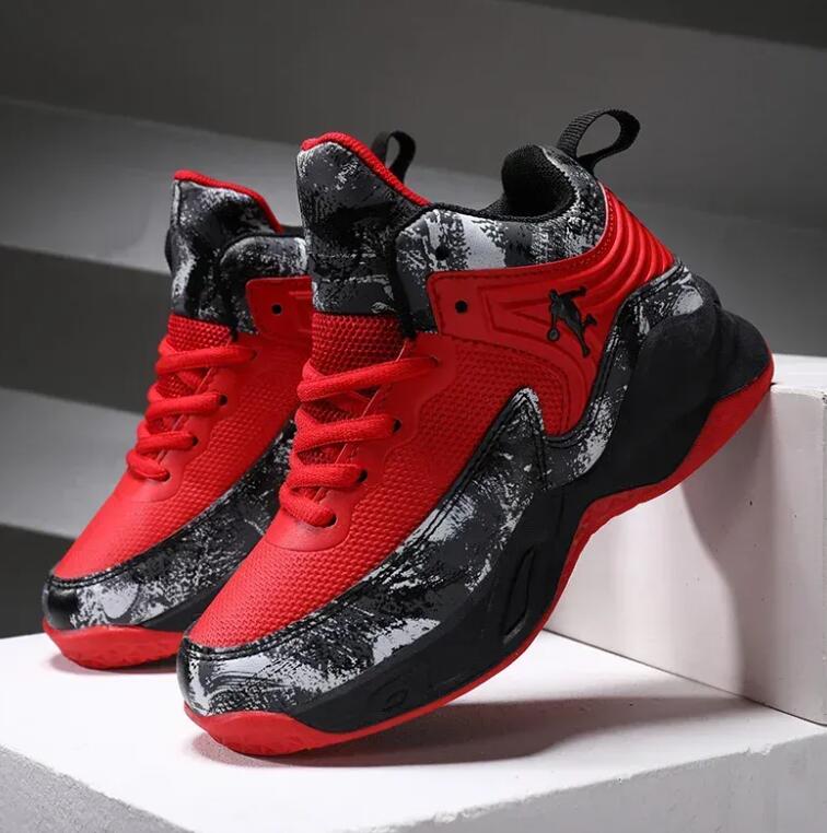 Boys Brand Basketball Shoes for Kids Sneakers Thick Sole Non-slip Children Sports Shoes Child Boy Basket Trainer Shoes Z 3.5-3