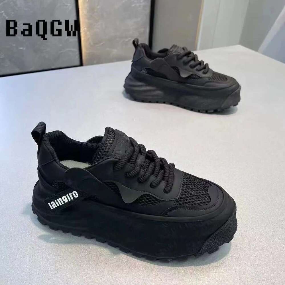 Color Block New Letter Design Chunky Sneaker for Men Board Fashion Casual Upper Height Increased Flat Platform Shoes