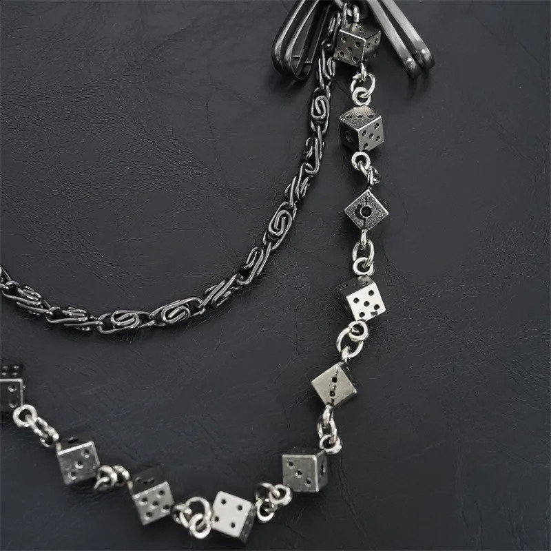 Men Vintage Long Metal Rock Trousers Hipster Pant Jean Keychain Ring Clip Tassel Keychains Women Accessory 250303
