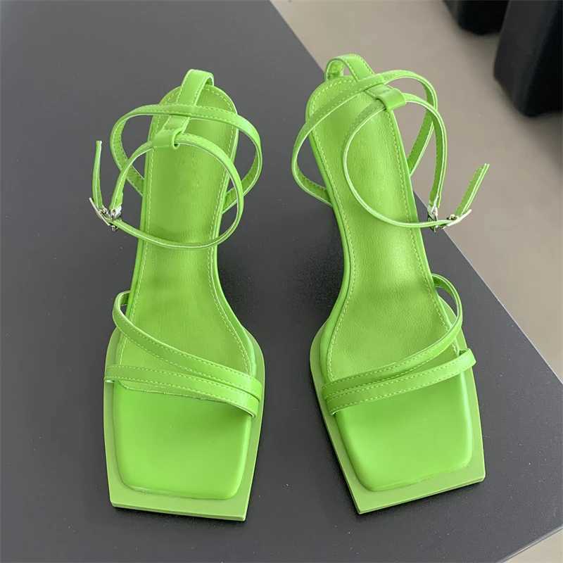 Equal Design Style Hollow Out Ankle Buckle Strap Women Sandals Sexy Square Toe Banquet Party High Heels Ladies Summer ShoesXJ2500305