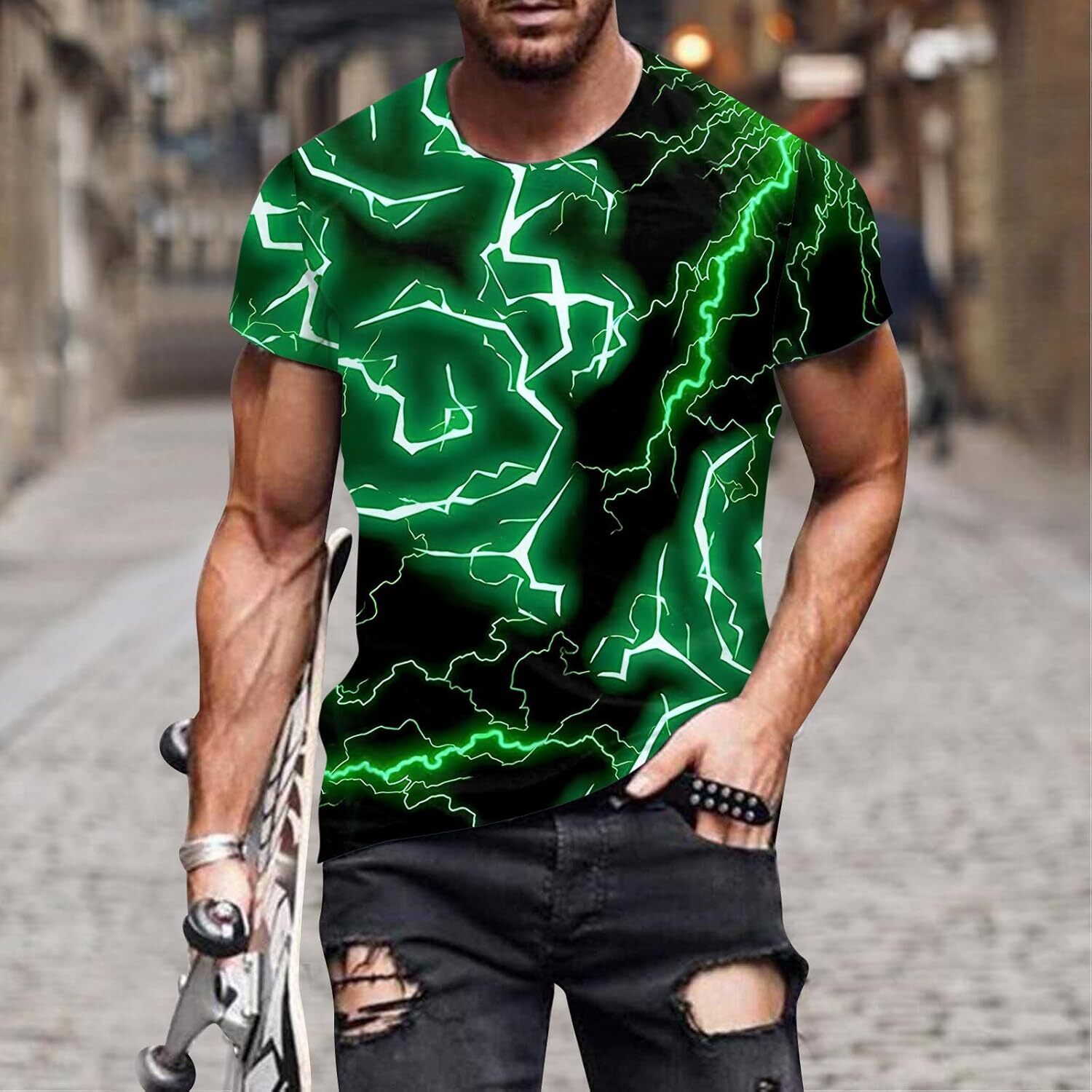 Mens T shirt Tee Shirts Mens Short Sleeve 3D Pattern Printed Fashion Graphic Workout Crew Neck Pullover Tops Soft Summer Casual tops summer clothes gr