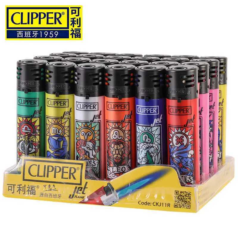 Clipper Lighter Windproof Jet Pink Flame Lighter Butane Gas Lighter Electronic Lighter 2024 New Style Lighter Smoking GadgetsT250305