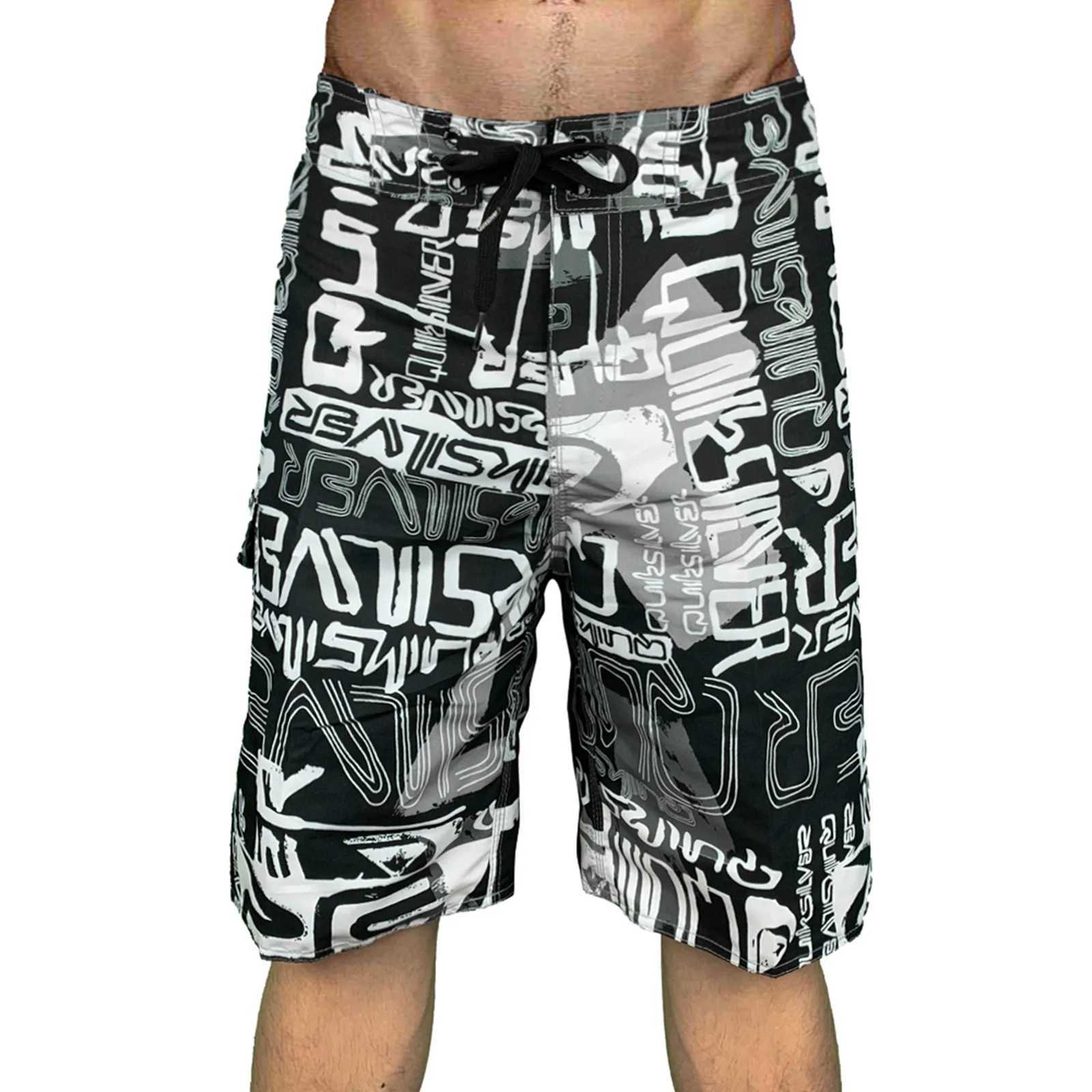 Mens Beach Pants Print Quick Drying Shorts Fashion Leisure Fitness Sports Trousers Plus Size Five Surf Shorts For Man SummerXJ250304