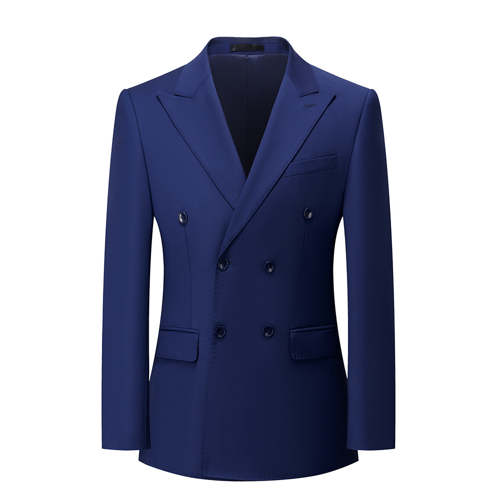 H236 Men's suit Korean style slim fit double breasted casual suit