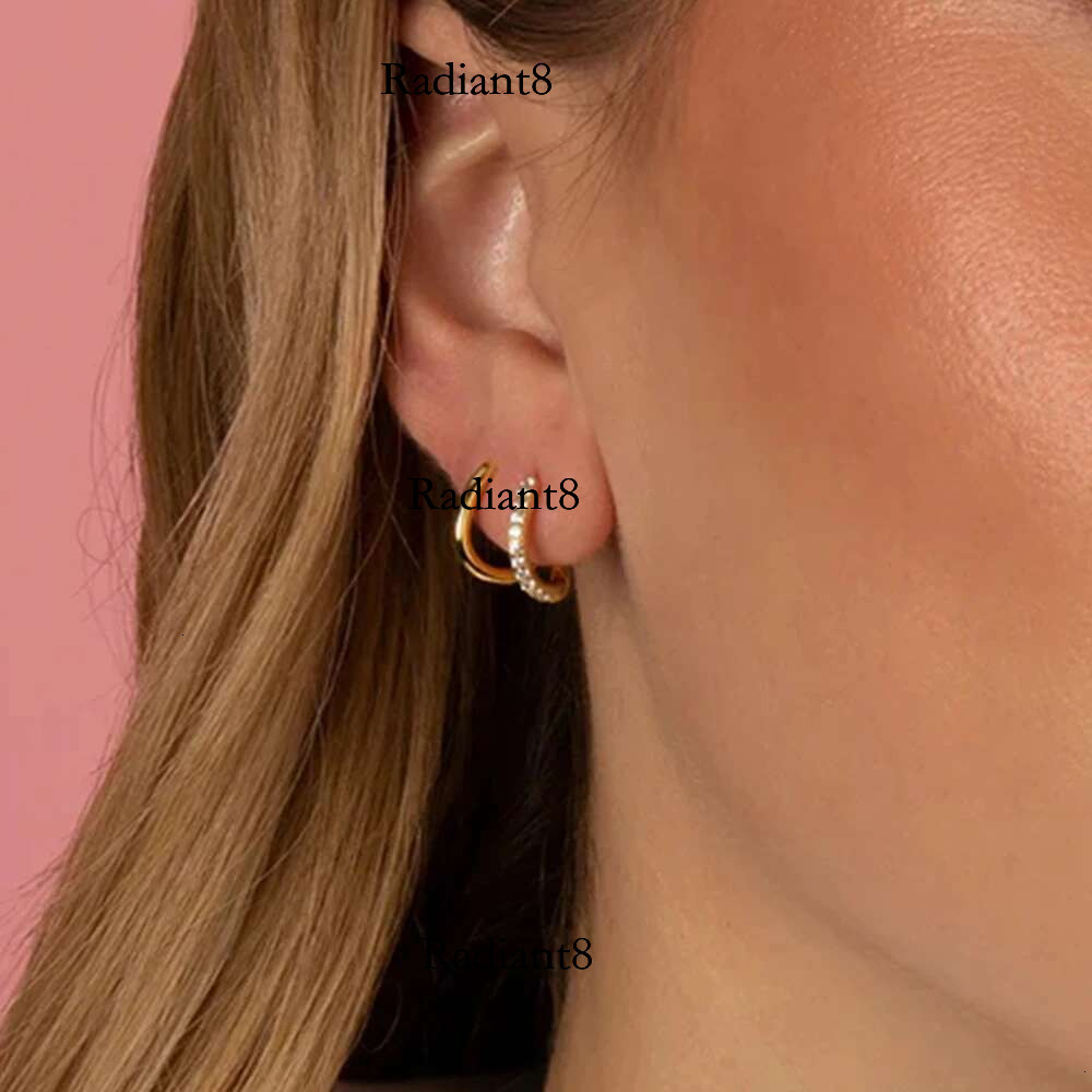 ROXI Sterg Sier 1Pair Wave Cross Hoop Earrings For Women Moissanite shining dia 3 Styles Earring Ear Buckle Party