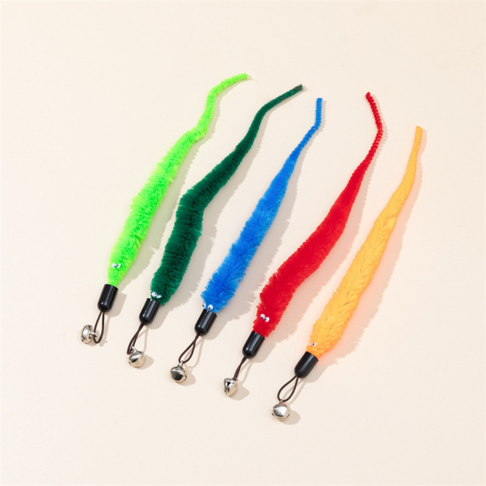 6 Pack Cat Toys Interactive Pet Supplies Puzzle Teasing Indoor Cat Worm Caterpillar Toy