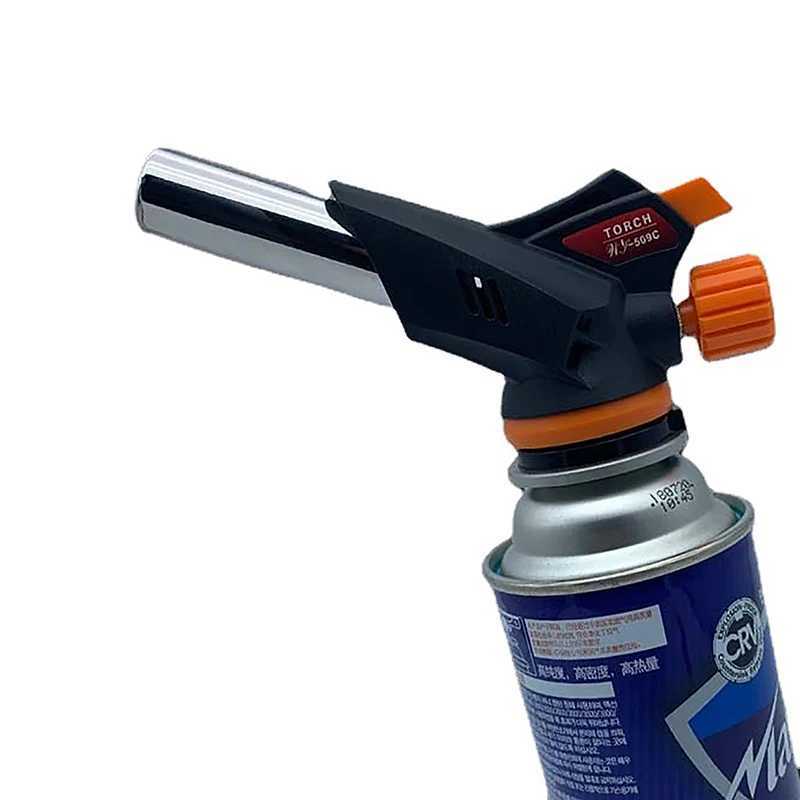 Welding Gas Torch Flame Gun Burner Nozzle Flamethrower Butane Burner Outdoor Camping BBQ Brazing Torch Kitchen Cooking BurnerT250305