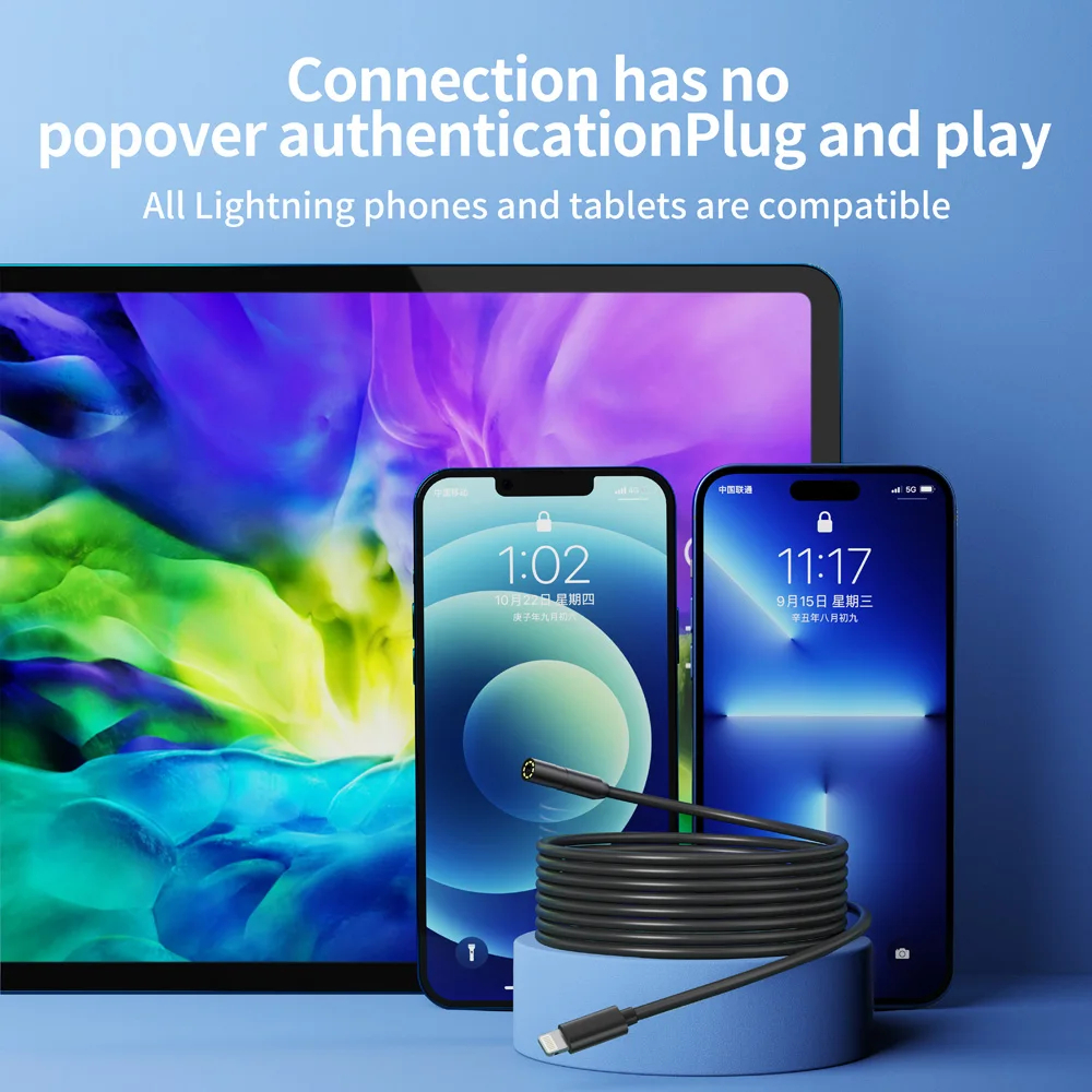 8mm Endoscope Camera Waterproof Inspection Camera USB car Endoscope Borescope IOS Endoscope For Iphone