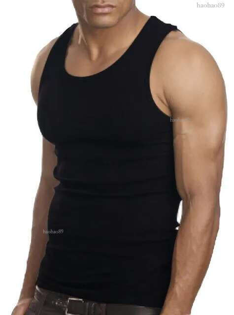 Wholesale- Muscle Men Top Quality 100 Cotton A Shirt Wife Beater Rib