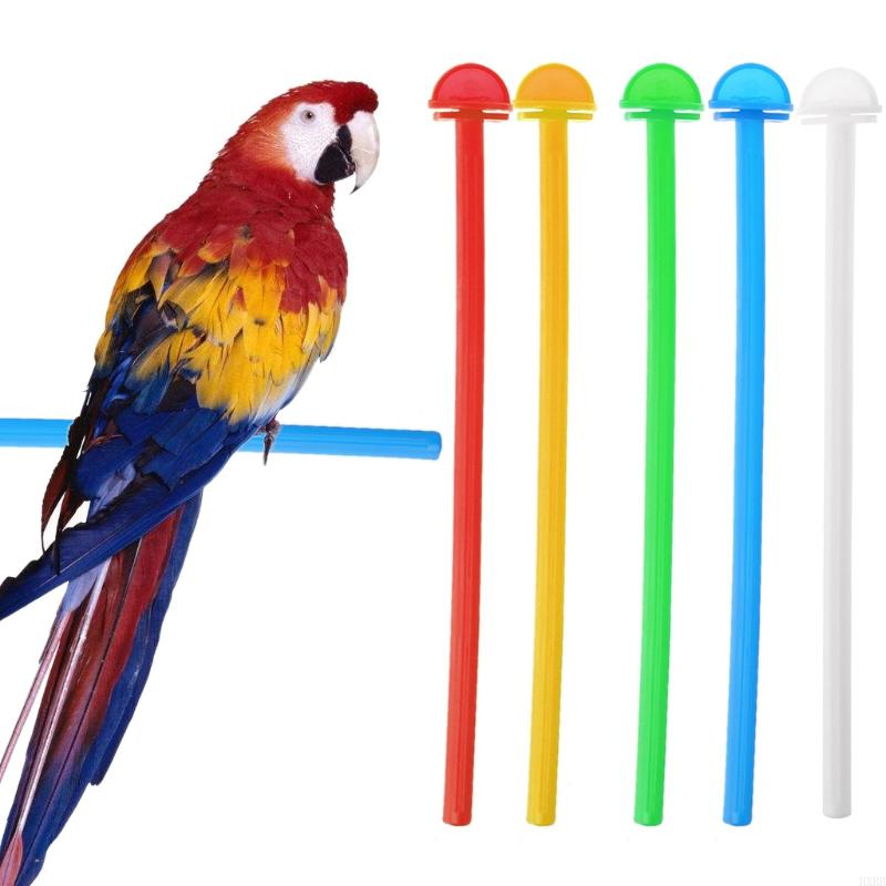 2025 New Bird Perch Plastics Traning Stand for Budgerigar Parakeet Lovebird 5 Pack Set