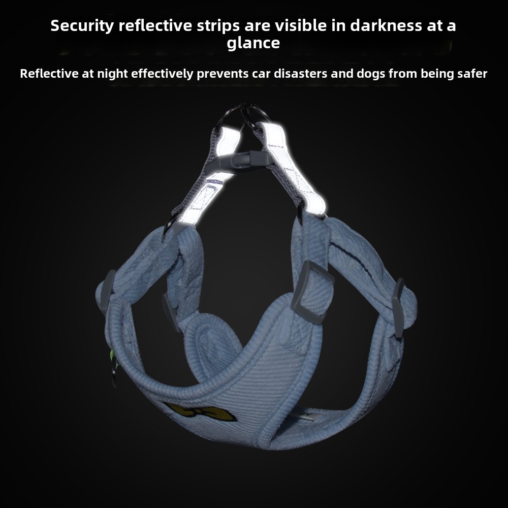 Durable Doggy Chest Harness Vest - Reflective Design Ideal for Nighttime Walks