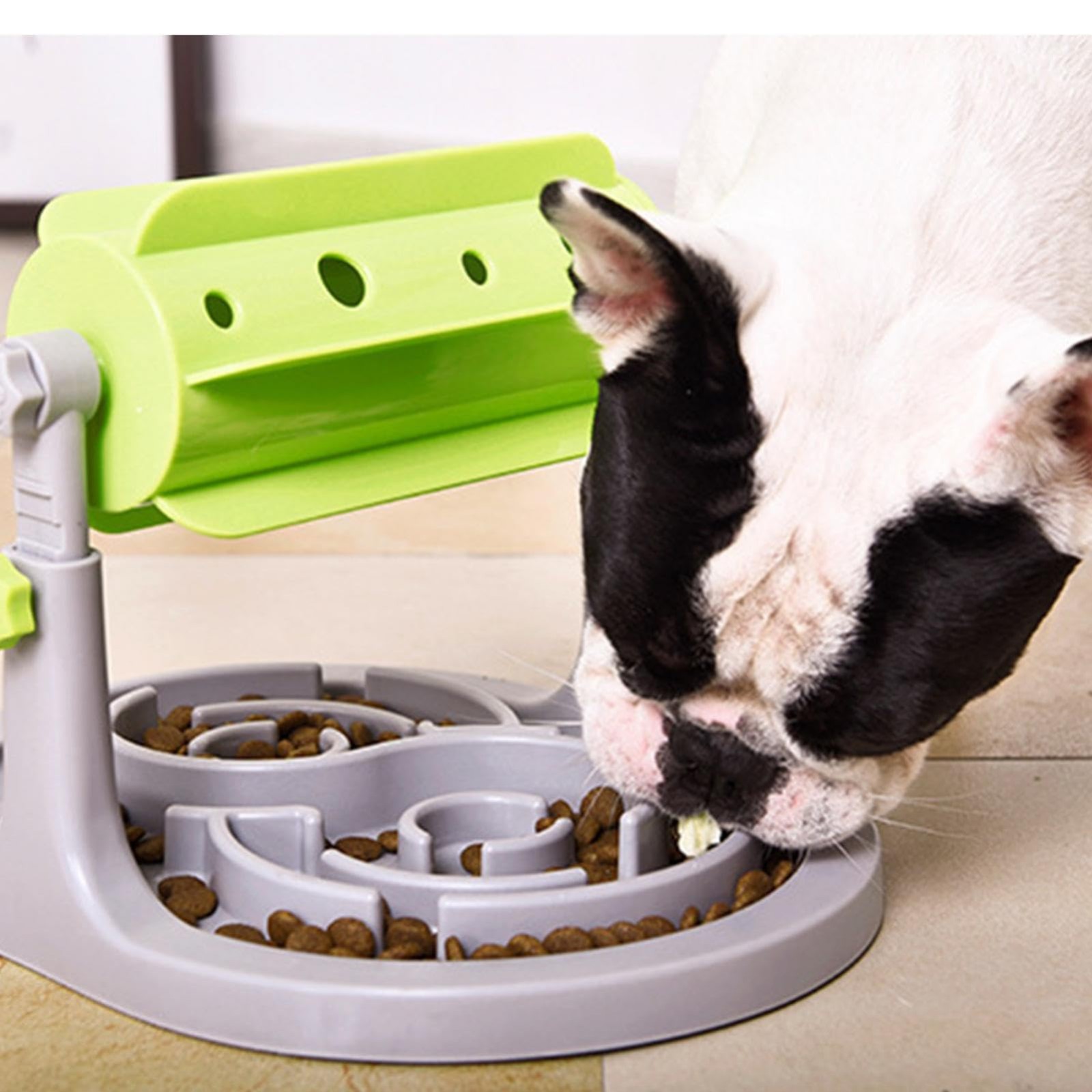 Interactive Dog Cat Food Puzzle Toy,Drum Dispenser,Slow Eating Feeding Bowl,Food Leaking Device,Brain Toy Feeder,Adjustable Tool