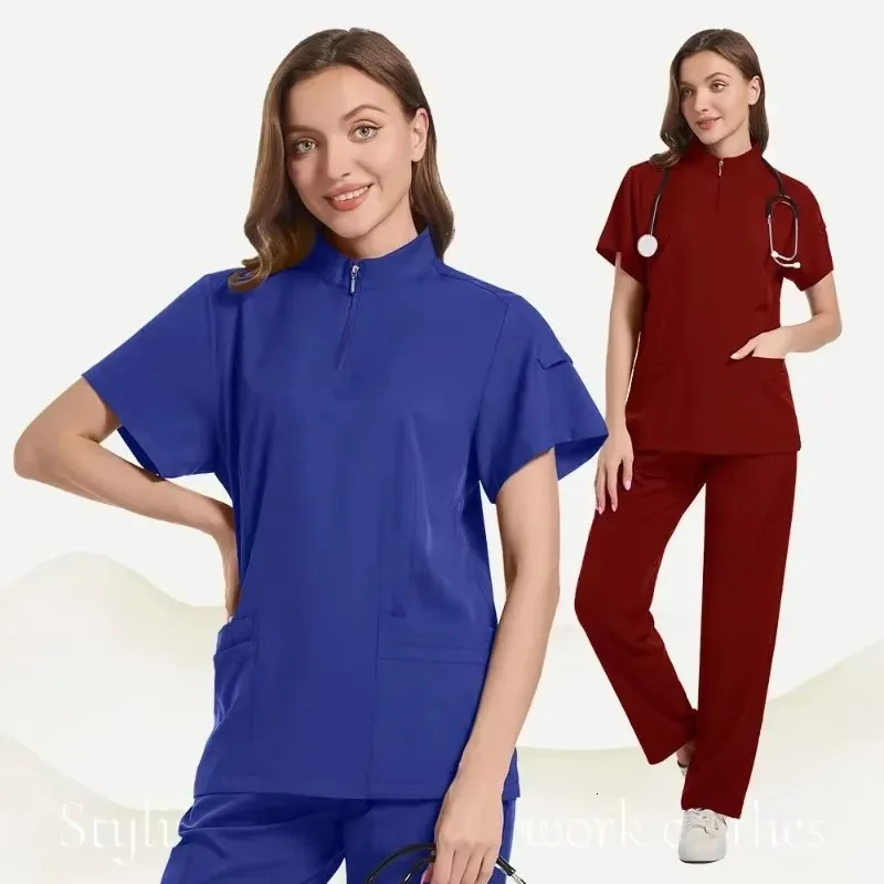 Hospital Scrub Suits Nurse Uniform Women Clothing for Doctor Scrub Set Beauty Work Clothes Surgery Top Pants 250304