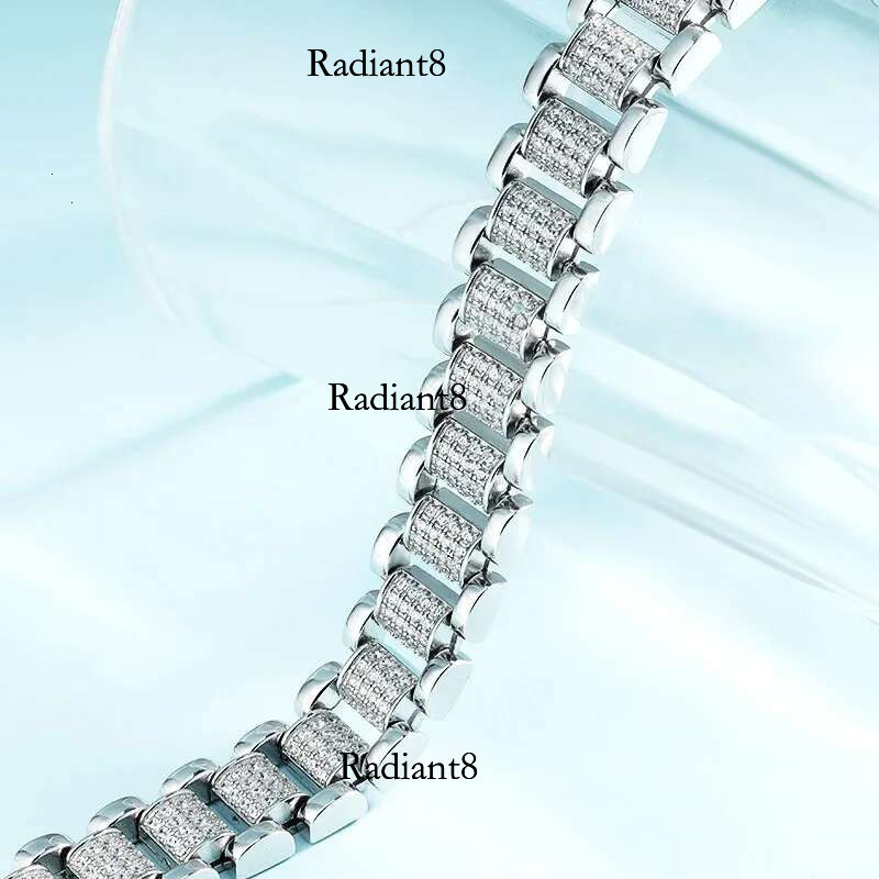 TFGLBU New 10mm Wide Full Moissanite Cuban for Men Real S Sterg Sier Lab Dia Bracelet GRA Fine Jewelry Gift