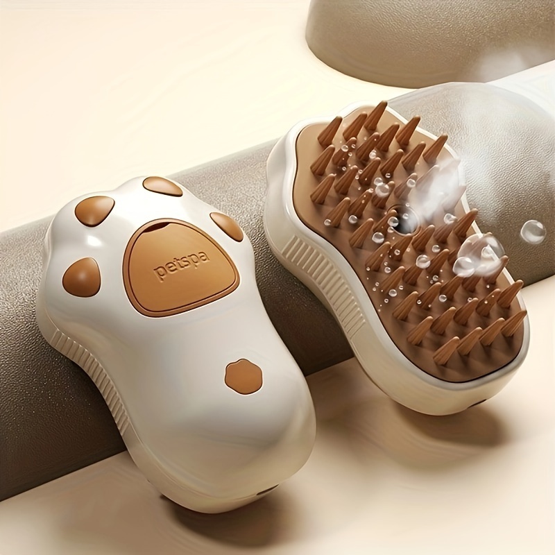 1pc steam cat brush three in one electric pet grooming tool portable silicone selfcleaning steam brush for cats and dogs comfortable massage and hair