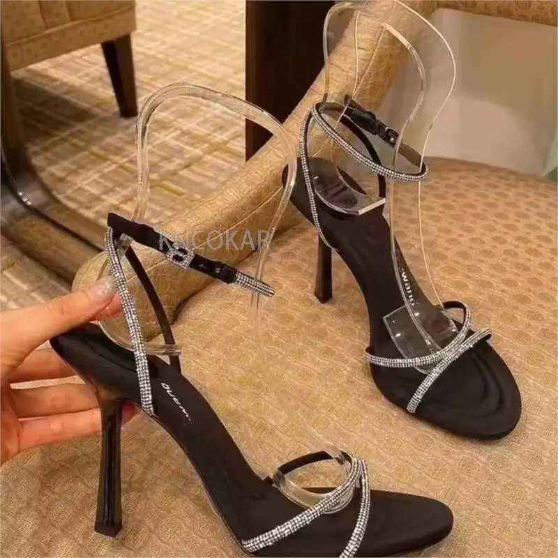 Cross Strap Rhine Sandals Round Toe Stiletto High Heels New Style Women Shoes Solid Color Plus Size PumpsXJ2500305