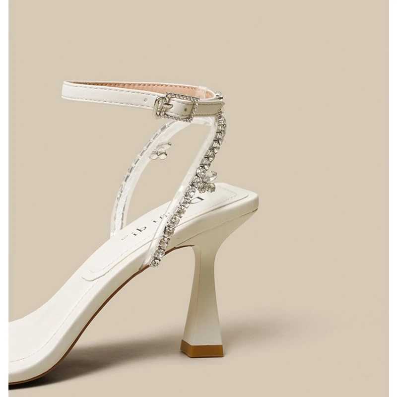 Womens Sandals Summer New High-heeled Square Head Rhine Strap Sandals Casual Fi Comfortable N-slip SandalsXJ2500305