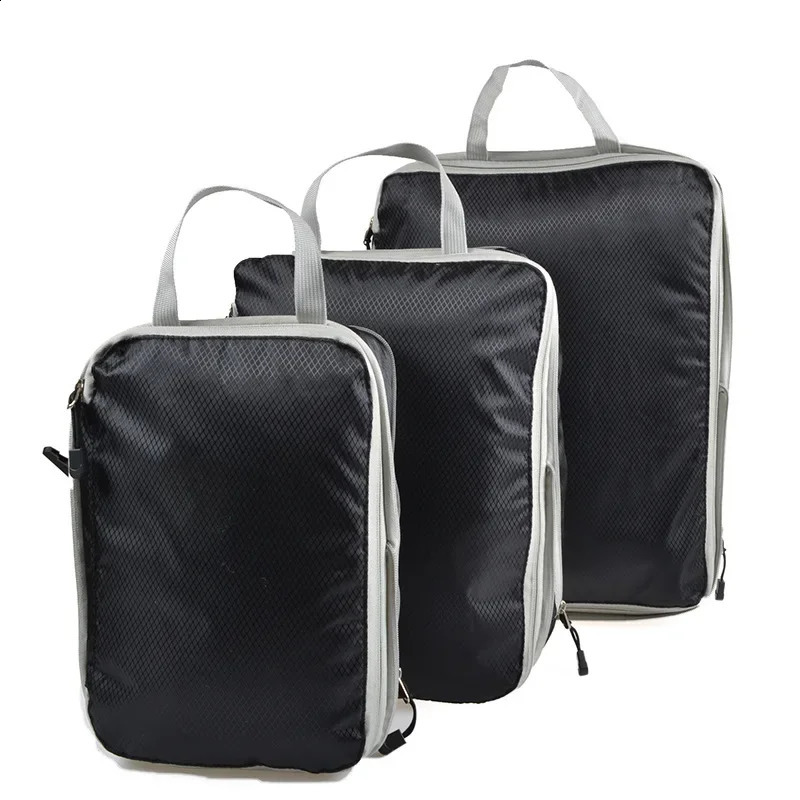 Ship from US Travel Storage Bag Compressible Packing Cubes Nylon Portable With Handbag Luggage Organizer Foldable Waterproof Suitcase 250305FBB