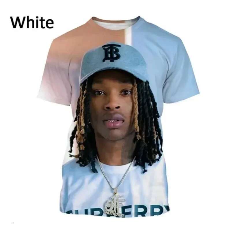 Men's round neck short sleeved T-shirt, casual streetwear, Harajuku style, 3D printed rare King Von