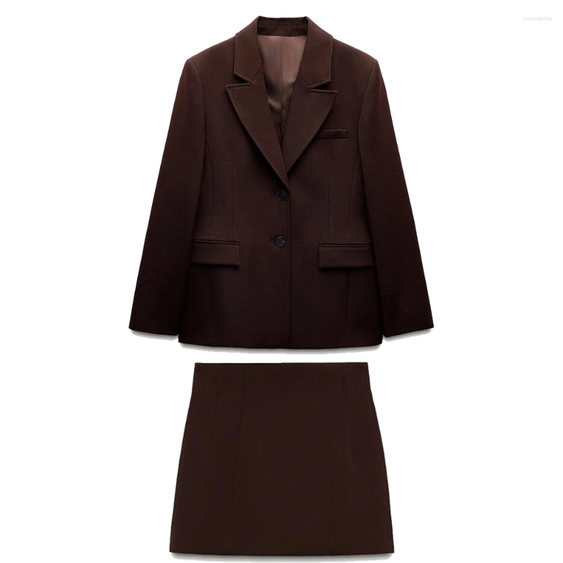 Work Dresses 2025 Blazer Mini Skirts Sets For Women Elegant Notched Single Breasted Suit Jacket Hip Package 2 Pieces OL Chic Outfits