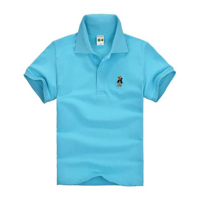 Summer Teenager POLO Shirts 3-14Yrs Children T-shirt For Girls Short-Sleeve Baby Tops Boys Tee Shirts Solid Color Kids OuterwearT250305