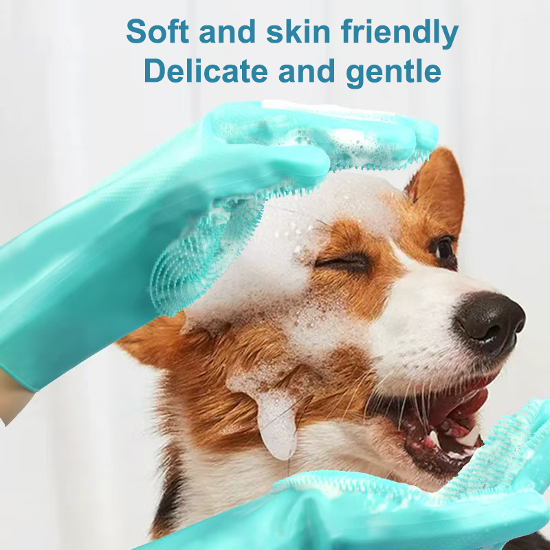 1Pair Pet Grooming Gloves Dog Washing Gloves Cat Bathing Supplies Pet Cleaning Gloves Pet Bath Massage Gloves Pet Supplies