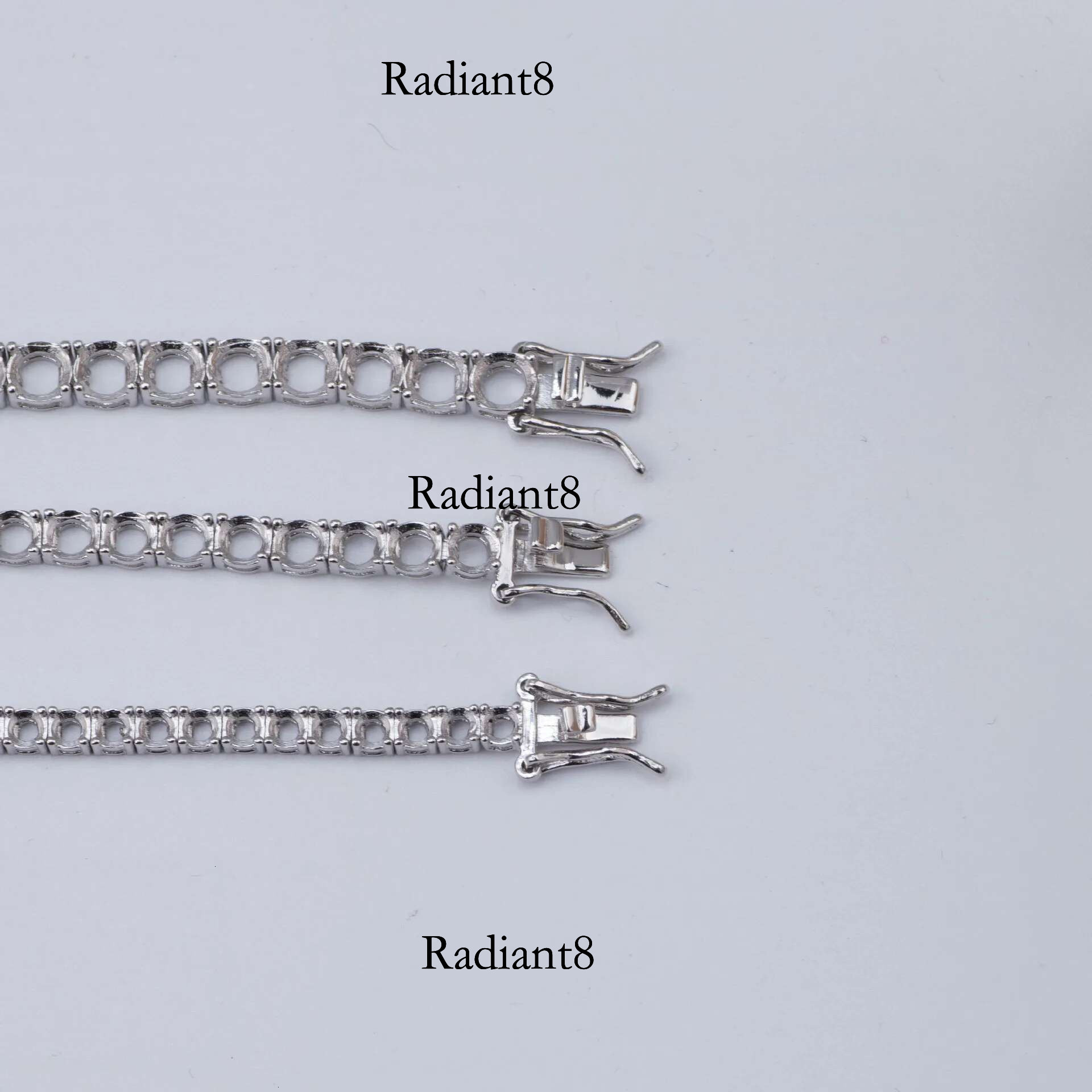 DJMAX Original Sier Without Stones 3MM 4MM 5MM Tennis Chain Empty Holder Suitable For DIY Jewelry Making