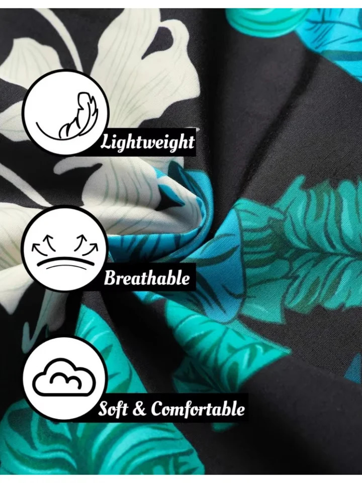 2024 Fashion Ink Bamboo Leaves Threedimensional Printing Collar Shirt Mens Casual Shortsleeved Summer Loose Boys 250227Z