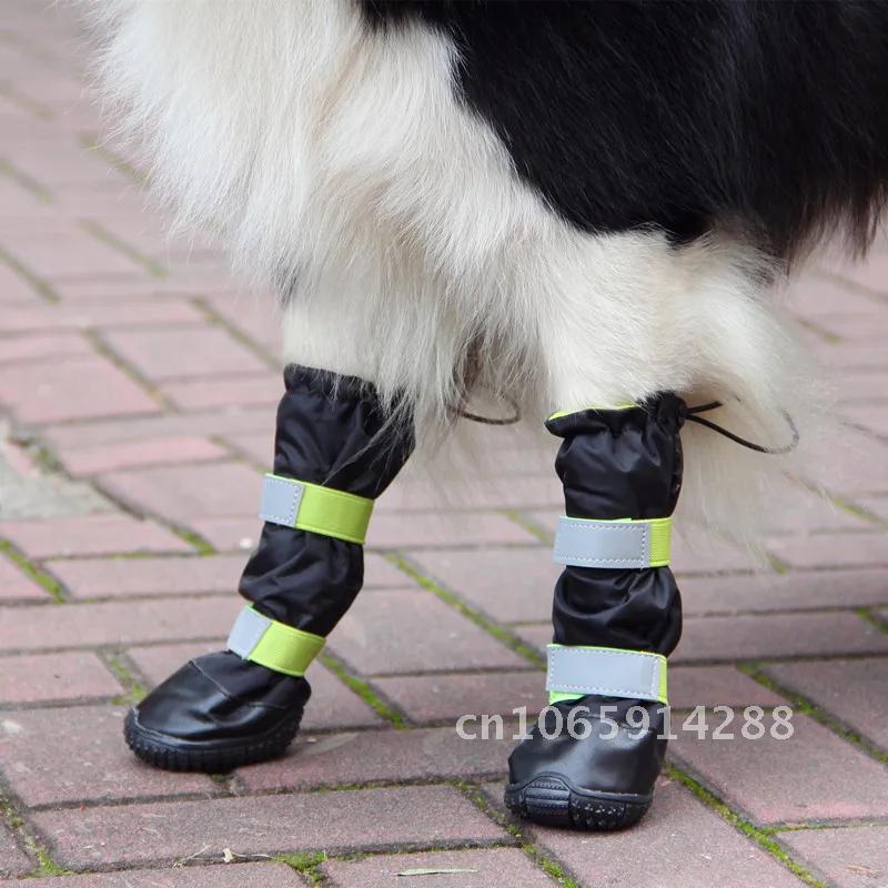 Top Quality Waterproof Dog Rain for Large Dogs Shoes Winter Shoes Boots Dog Pet Warm Reflective Non-Slip