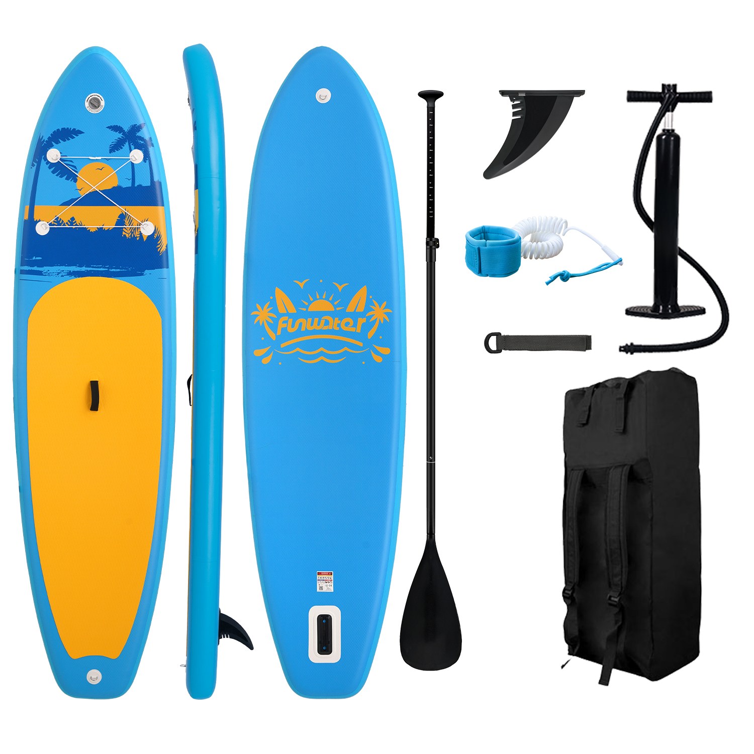 Funwater surfboard Padel stand up paddle board iatable 335 cm SUP paddleboard Tabla Surf paddel Water Sports supboard pump bag koi money coconut tree