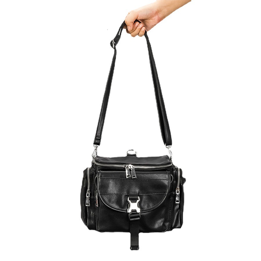 Designer Large Capacity Square Box Backpack For Women's Casual And Simple Soft PU Motorcycle With Multiple Pockets, Single Shoulder Crossbody Bag