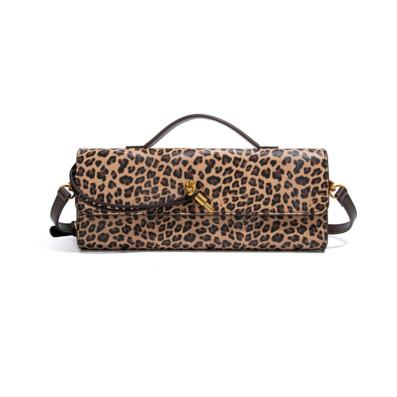 New designer clutch bag For Women Fashionable Leopard Print Handbag Evening Crossbody Baguette Horizontal Pin Small Square Accordion Bag Trendy