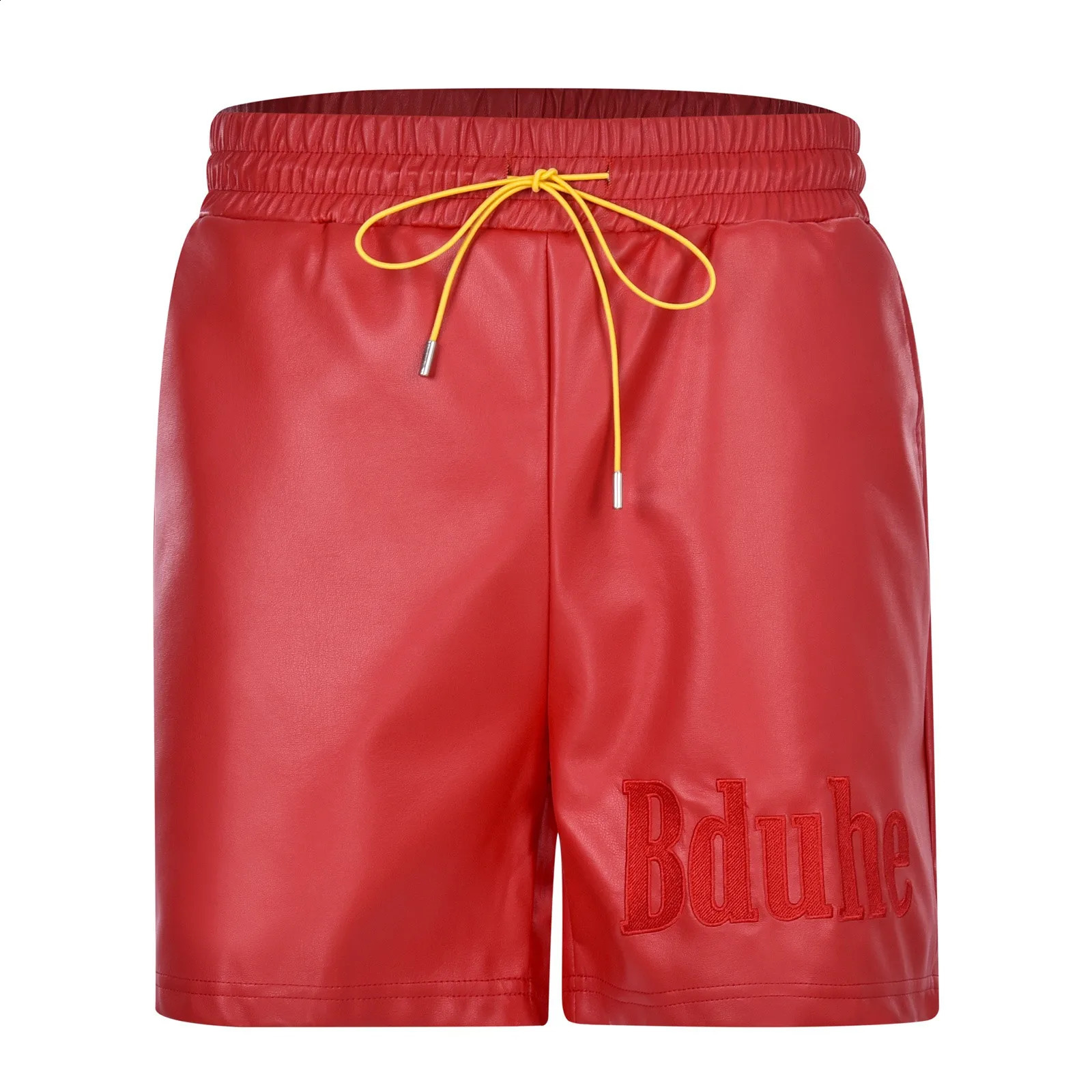 MenS Pu Leather Shorts Zipper Straight Leg Short Pants Clubwear Mens Cotton Athletic With Pockets Business Social Wear 250305