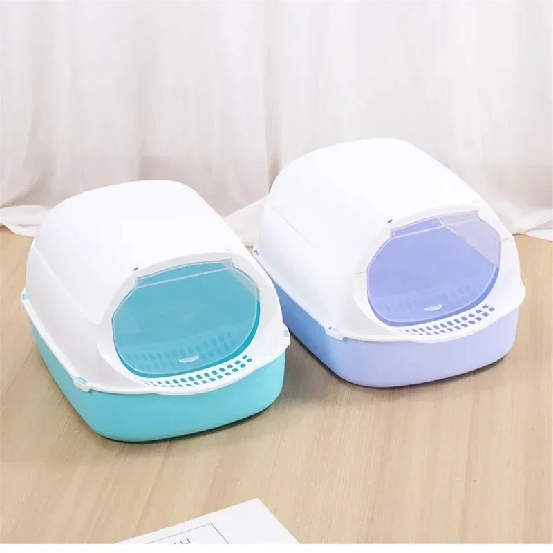 Sandbox Cat Litter Box Semi-enclosed Splashproof Cat Tray Cat Toilet Cleaning Basin Supplies Pet Toilet Kitten Tray Bedpan