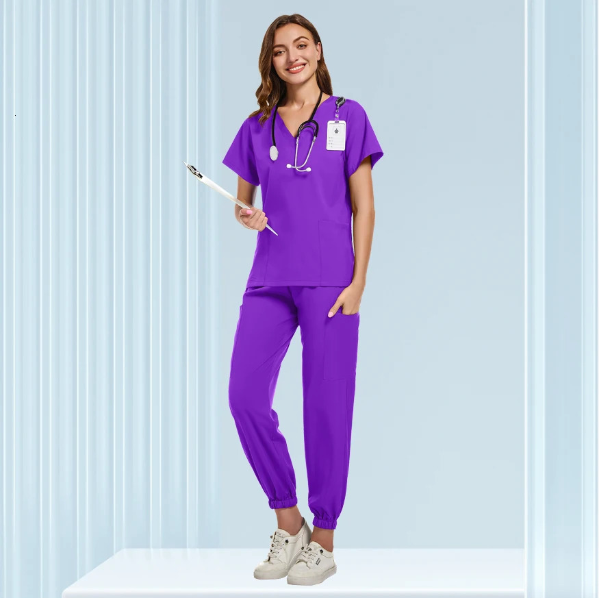 Unisex Doctor Uniforms Men Women Nursing Clothes Beauty Costume Nursing Scrubs Sets Dentist Workwear Clinical Tops Pants 250304