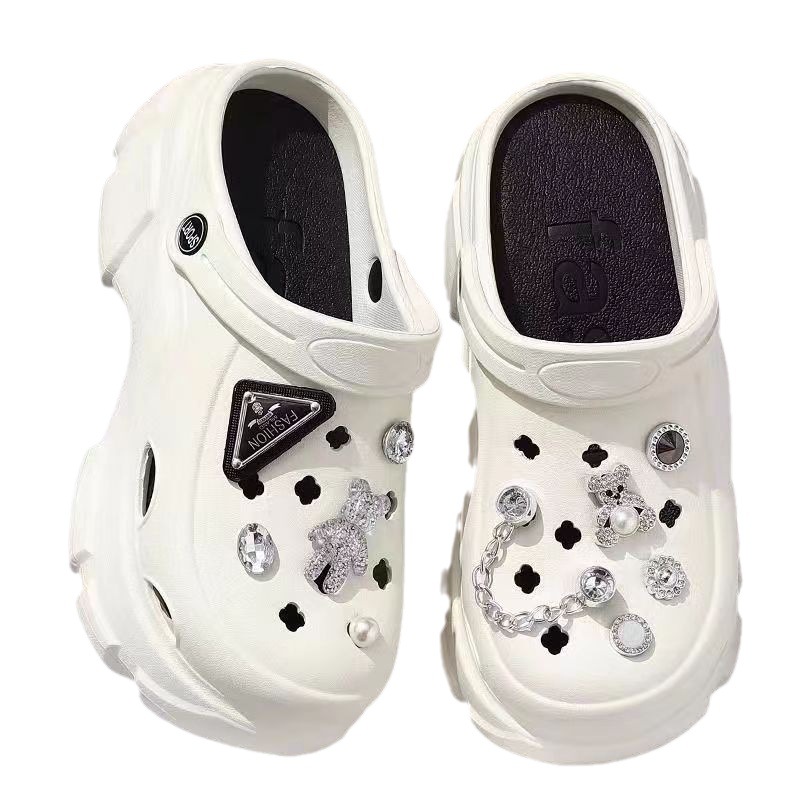 free shipping designer Sandals for woman outdoor Appliques fashion breathable 9cm slippers