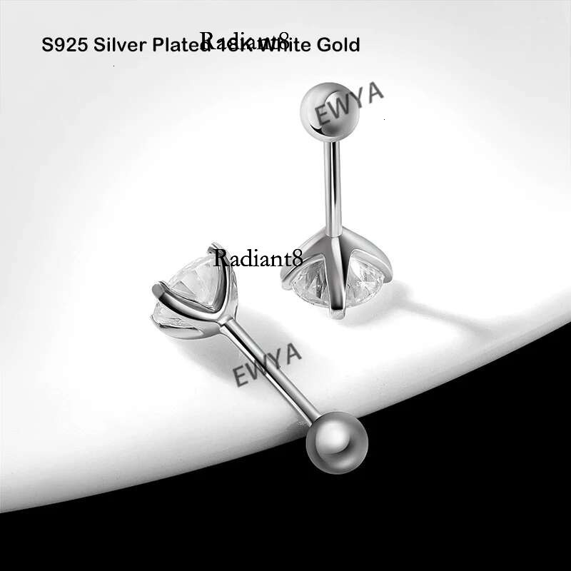 EWYA 4 Prong 0.2-2ct D Color Moissanite Screw Earrings for Women Wedding Fine Jewelry S Sier Dia Earring Ear Studs Gift