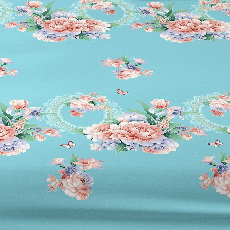 1 Simple Modern Plant Flower Printed Matte Fitted Sheet, Bedroom Printed Bed Cover, Bedding (Excluding Pillowcases)
