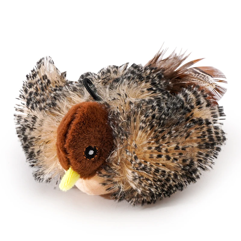 Interactive Cat Toys, Rechargeable Chirping Flapping Bird(no Flying) with Catnip for Indoor Cats, Touch Activated Plush Toys