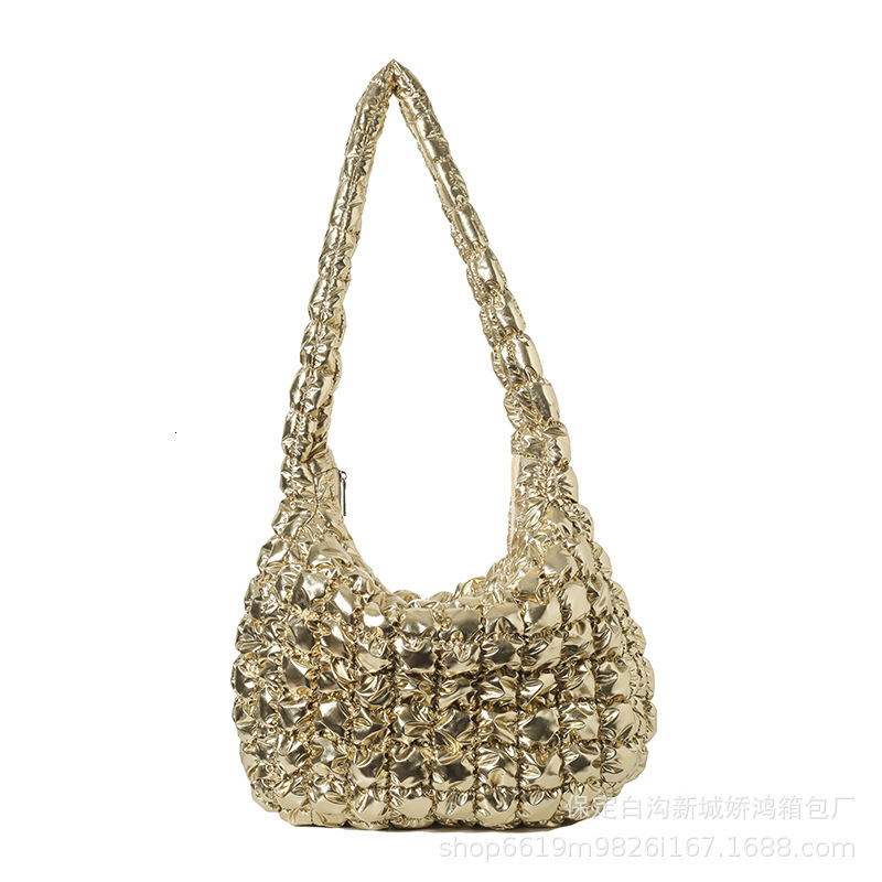 Korean Extra Large Folded Cloud 2024 New Fashion Shoulder Down Cotton Casual Crossbody Bag For Women