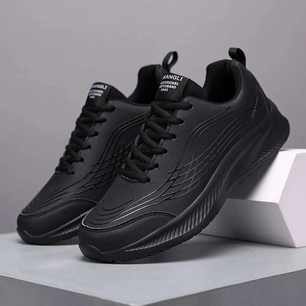 Running Men Big Size Casual Outdoor Flat Comfortable Walking Leather Tennis Shoes Lace-up Cheap Sneakers Man