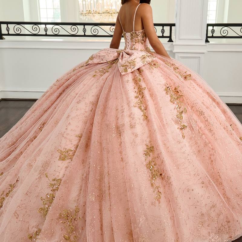 Pink Shiny Quinceanera Dresses Ball Gown Spaghetti Strap Applique Lace Beads Corset Tull Party Birthday Sweet 16 Vestidos 15 Anos