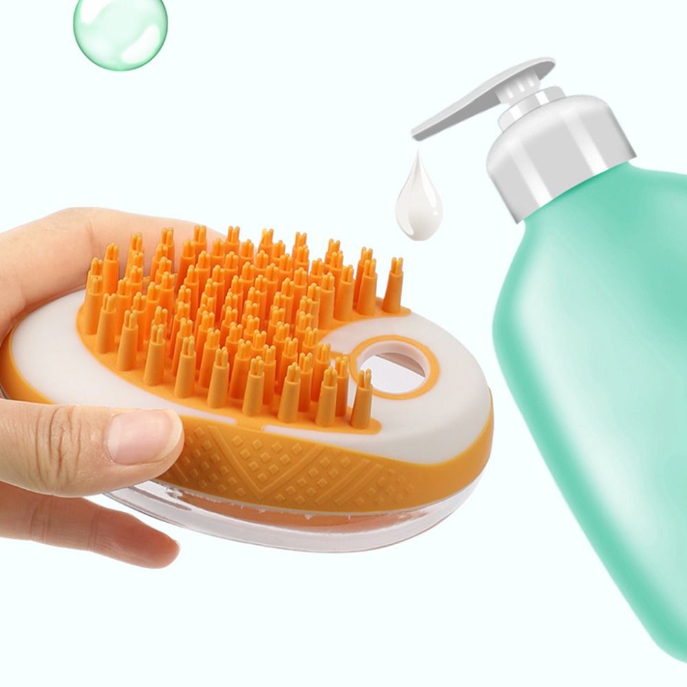 Professional with Shampoo Dispenser Dog Bath Brush Comb 2 In 1 Quiet Cat Massage Brush Portable Non Slip Pet Shower Comb Puppy